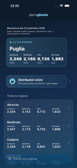 Le medie regionali